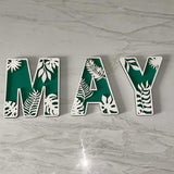 Personalized Tropical Leaf Name Decor – Custom Layered Letters, Perfect Gift for Birthdays, Baby Showers & Beach Lovers